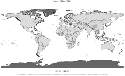 Distribució del clima polar "E" mapa mundial