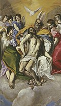 艾尔·葛雷柯的《三位一体（西班牙语：La Trinidad (el Greco)）》，300 × 179cm，约绘于1577－1579年，1954年始藏，由斐迪南七世于1827年购入[39]